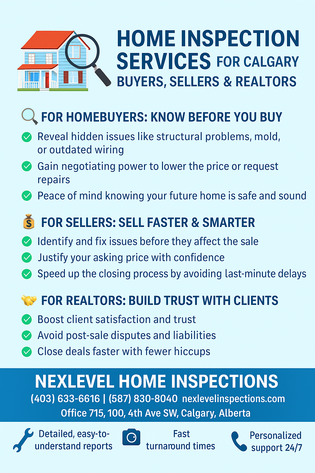 Home Inspection Services for Calgary Alberta Buyers Sellers & Realtors