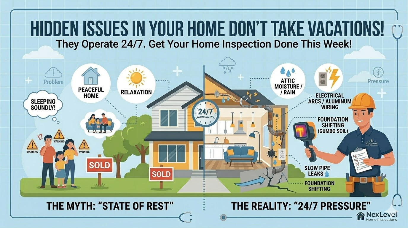 exLevel Certified Master Inspector using thermal imaging to detect hidden moisture and electrical risks in a Calgary residence.