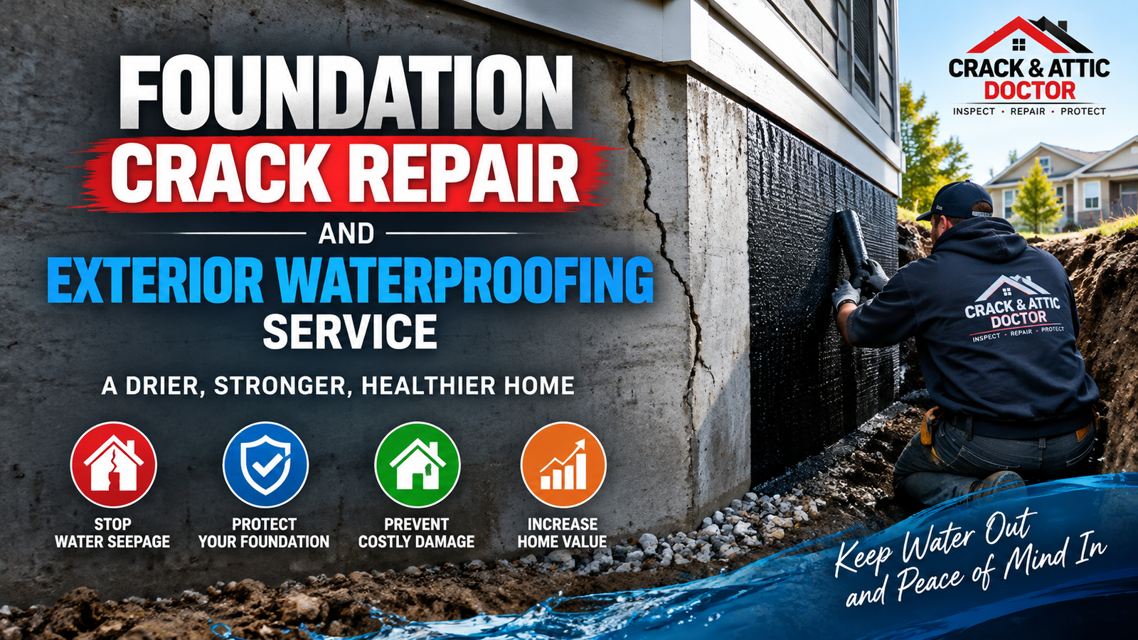 Foundation Crack Repair and Exterior Waterproofing Service